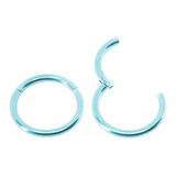 Piercing Argola Click 100% Titânio Anodizada Silver Blue 42v