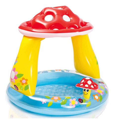 Piscina Infantil Cogumelo Divertido 45l Com Cobertura Intex