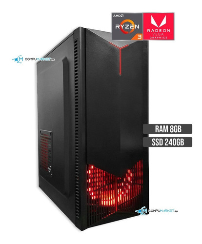 Torre Gamer Amd Ryzen 3 2200g Ssd 240gb Ram 8gb Vega 8 2gb