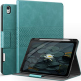 Funda iPad Air 4 Auaua Piel Vegana Soporte Lápiz Verde