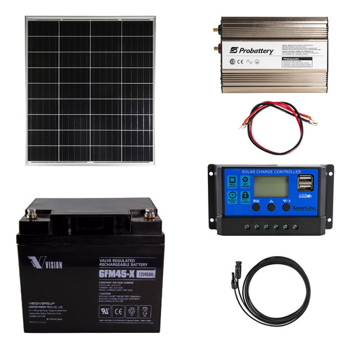 Kit Solar 220v Para Cargar Notebook Celulares Y Tener Luz