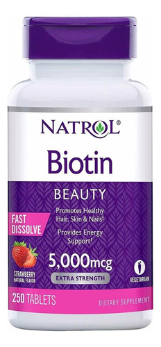 Biotina 5000mcg Natrol 250 Comprimidos De Dissolução Rápida
