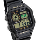 Reloj Hombre Casio Ae-1200wh-1b World Time Joyeria Esponda 