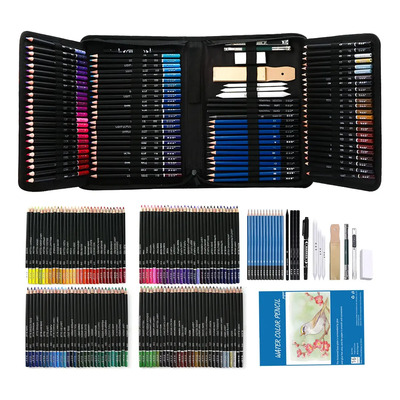 145 Piezas Kit Lápices De Dibujo Y Boceto Con Accesorios Turroy Para Colorear, Pintura Y Boceto, Incluye Carboncillo, Bosquejo, Lápices De Colores, Libro De Bocetos, Estuche | Meses sin interés