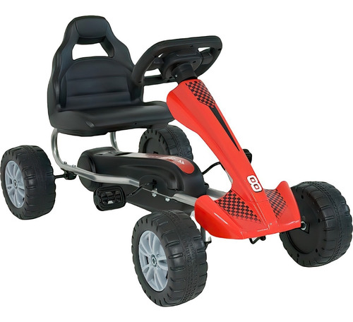 Avalancha Carrito Go Kart Pedales Montable Traccion Niños Color Rojo