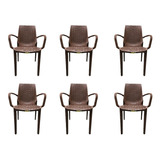 6 Sillones Plastico Reforzado Apilable Nuevo Modelo Houston