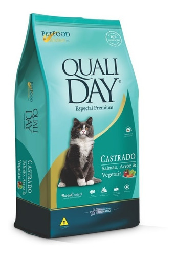 Qualiday Cat Castrado Salmão Arroz Vegetais 10kg