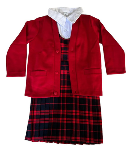 Uniforme Escolar Jumper Niña Primaria Azul Marino 4 A 10