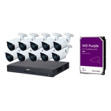 Kit Nvr 8mp 16 Canales + 10 Bullet Ip Poe 5mp,  + Disco 2tb