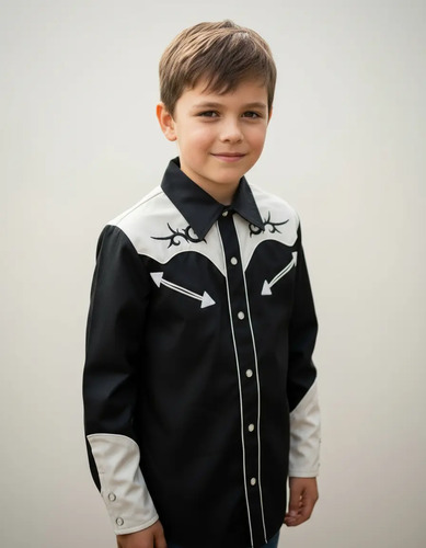 Camisa Vaquera Espuela De Oro Original Niño Bordada Flecha