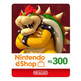Gift Card Nintendo Switch 3ds Wii Eshop Brasil R$ 300 Reais