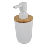 Dispenser Jabón Líquido Baño Dosificador Bamboo Madera Blanc