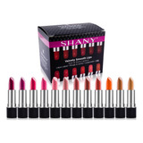 Shany Slick & Shine Lipstick Set - 12 Colores Mate De Larga 