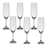 6 Taças De Cristal Para Champagne 220ml Roberta Bohemia