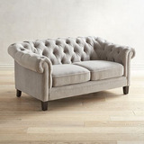 Sillon Chesterfield 2 Cuerpos 180x80 Pana Ecocuero 