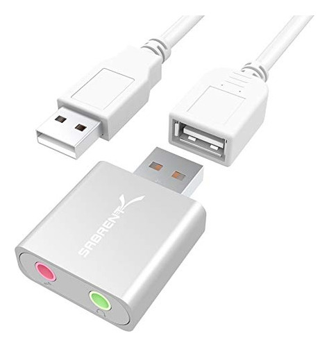 Adaptador De Sonido Estéreo Externo Sabrent De Aluminio Usb