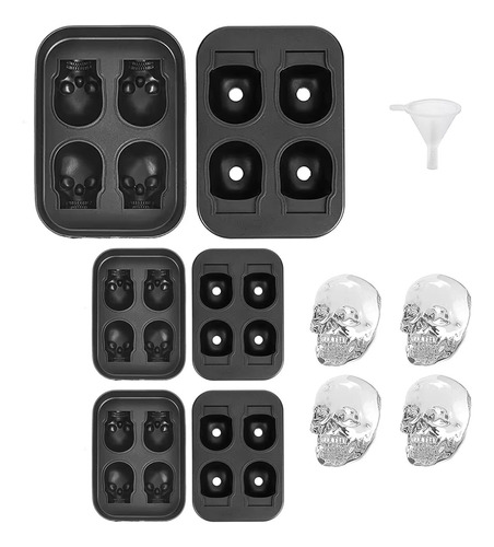 Cubetas Hielo Cubetera Molde Silicona Calavera Casatua Set 3