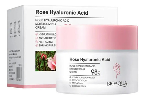 Crema Extracto De Rosas Acido Hialuronico Bioaqua 50g