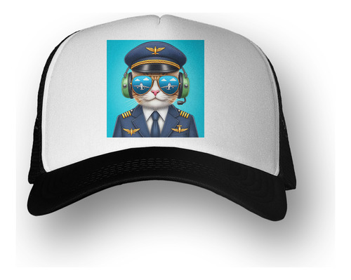 Gorra Gato Piloto De Avion Airplane Viaje M3