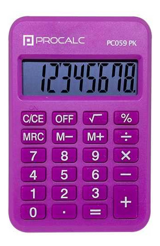 Calculadora De Bolso 8 Dig Pc059pk Pink Procalc