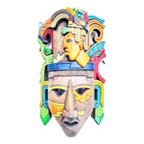 Mascara Madera Pakal Cultura Maya Artesanía Chichenitza 40cm