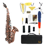 Saxofón Soprano Bb De Estilo Antiguo Rojo