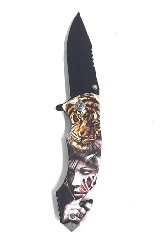 Navaja Cuchillo Supervivencia Estampado Tigre