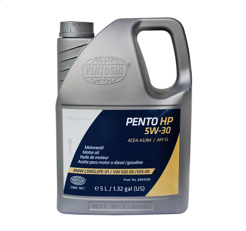 Aceite De Motor 100% Sintetico Pentosin 5w-30 5 Lt 8043206