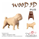 Quebra Cabeças 3d Pug Decoração Ornamento Enfeite