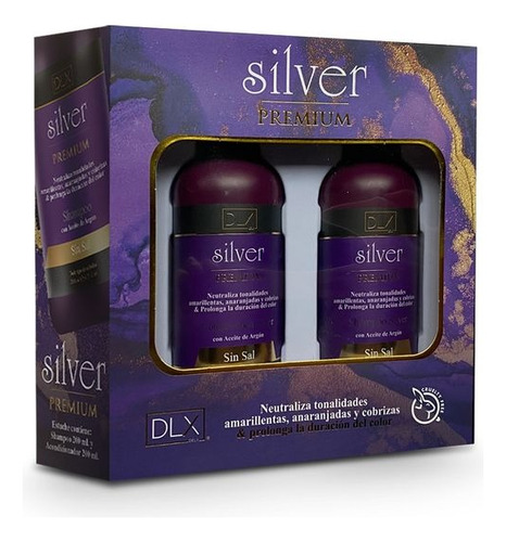 Pack Deluxe Silver Matizador Shampoo Acondicionador 200ml 