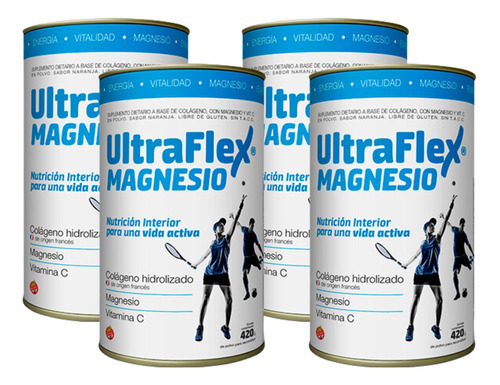 Ultraflex Magnesio P/ Articulacones Y Huesos Combo X 4 