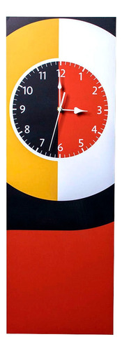 Reloj De Pared Decorativo Multicolor Rojo Y Negro