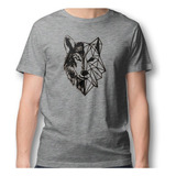Camiseta Fashion Hombre Geometric Half Wolf