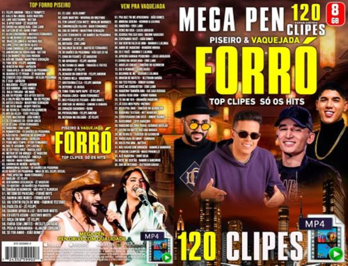 Mega Pen Drive 120 Clipes Piseiro & Vaquejada E Forro