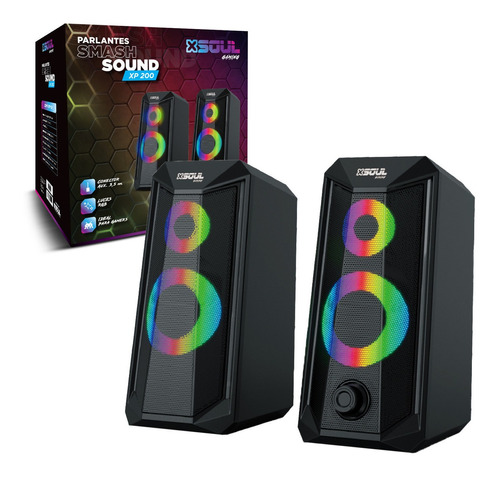 Parlantes Soul Gaming Luz Rgb Xp 200 Setup Gamer