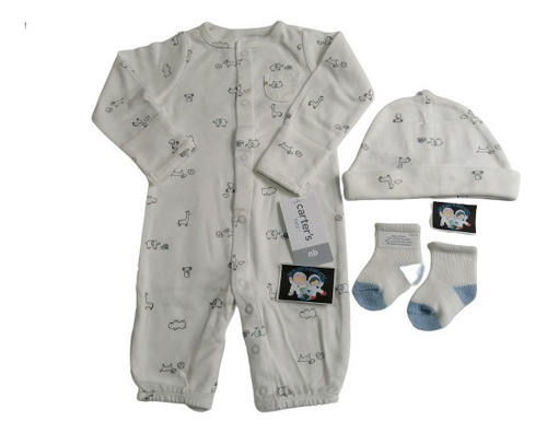 Primera Muda Pijama Carters Gorro Medias Recién Nacido 3y6 M