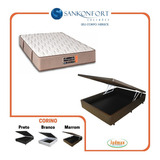 Cama Box Baú Viúva Especial + Colchão Tranquillité 120x203 Cor Marrom