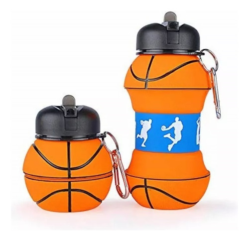 Botella Balon Plegable Para Agua Deporte Basquetbol Nba