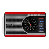 Rádio Retrô Telespark Clock Vermelho 3w