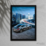 Quadro Decorativo Carro Esportivo - A4 C/ Moldura E Vidro