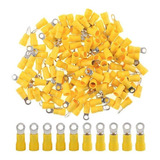 Terminal Olhal Pré Isolado Amarelo 4mm À 6mm - 100 Peças