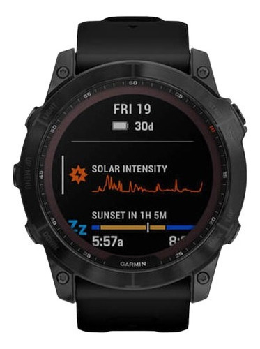 Smartwatch Garmin Zafiro Solar Fenix 7x 1.4  Caixa 51mm De  Polímero Reforçado Com Fibra  Preta, Pulseira  Preta