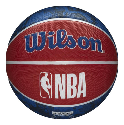 Balon Baloncesto Wilson Nba Philadelphia Competicion #7 Color Azul-rojo