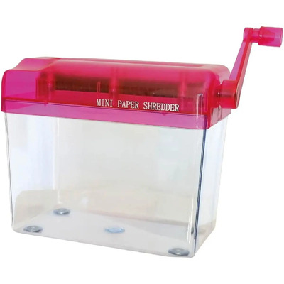 Chic-fantasy Hand Shredder, Triturador De Papel Portátil Y Manual Para Escuela Oficina Y Hogar, Color Rosa Tamaño De Ranura A6 (10.5 X 14 Cm), (r) | Meses sin interés