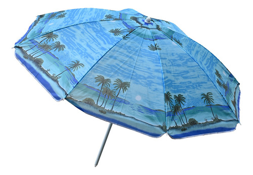 Sombrilla Playa Jardín 1.7mts Diámetro Funda Protección Uv Color Azul