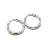 Aros Argolla Pasante 15mm Plata 925 Italiana