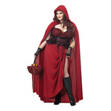 Disfraz De Caperucita Roja Oscura Talla Grande 3x