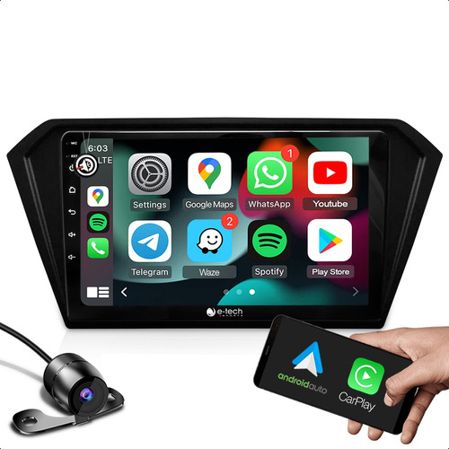 Central Multimidia Premium Plus+ Octacore Carplay + Moldura