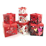 Pack 12 Cajas De Regalo Sorpresa Plegable M 15cm Corazón