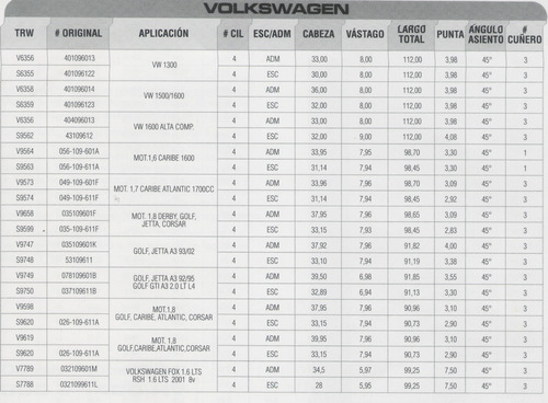 Valvulas Escape Vw Bora 2.0 2001-2009 Foto 3